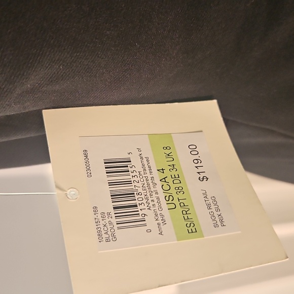 Anne Klein Black Sleeveless Jersey Midi Dress with Button and Twist Detail - Picture 9 of 12